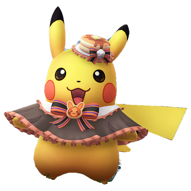 Pikachu wearing a hat and capelet