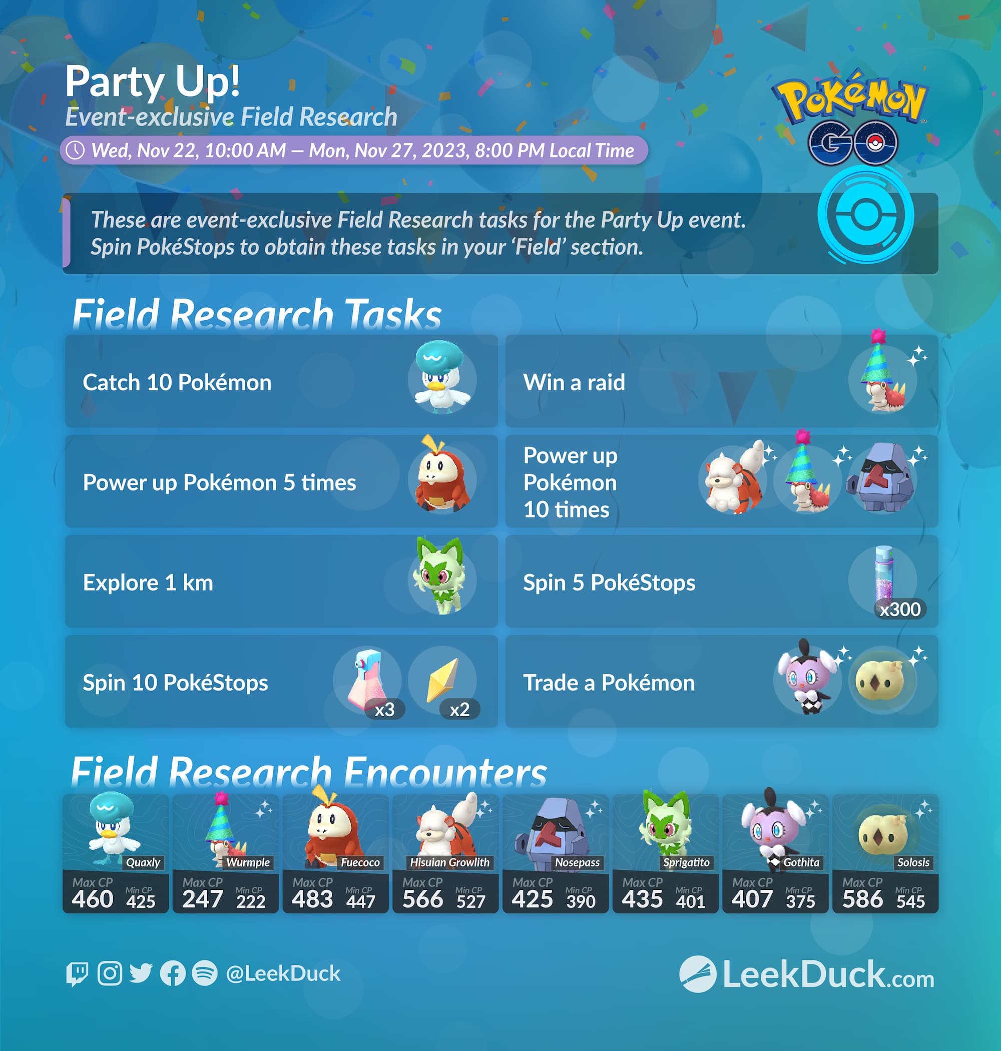 Party Up! - Leek Duck | Pokémon GO News and Resources