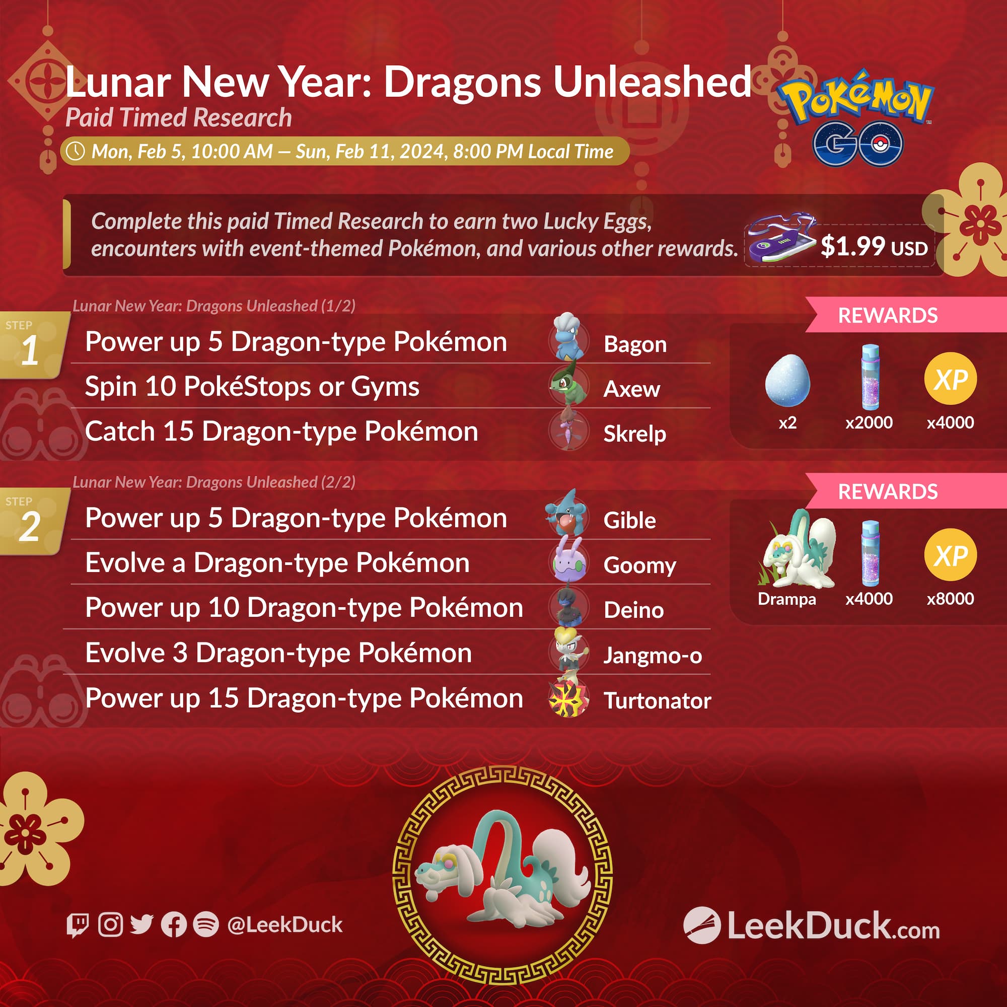 Lunar New Year: Dragons Unleashed - Leek Duck | Pokémon GO News 