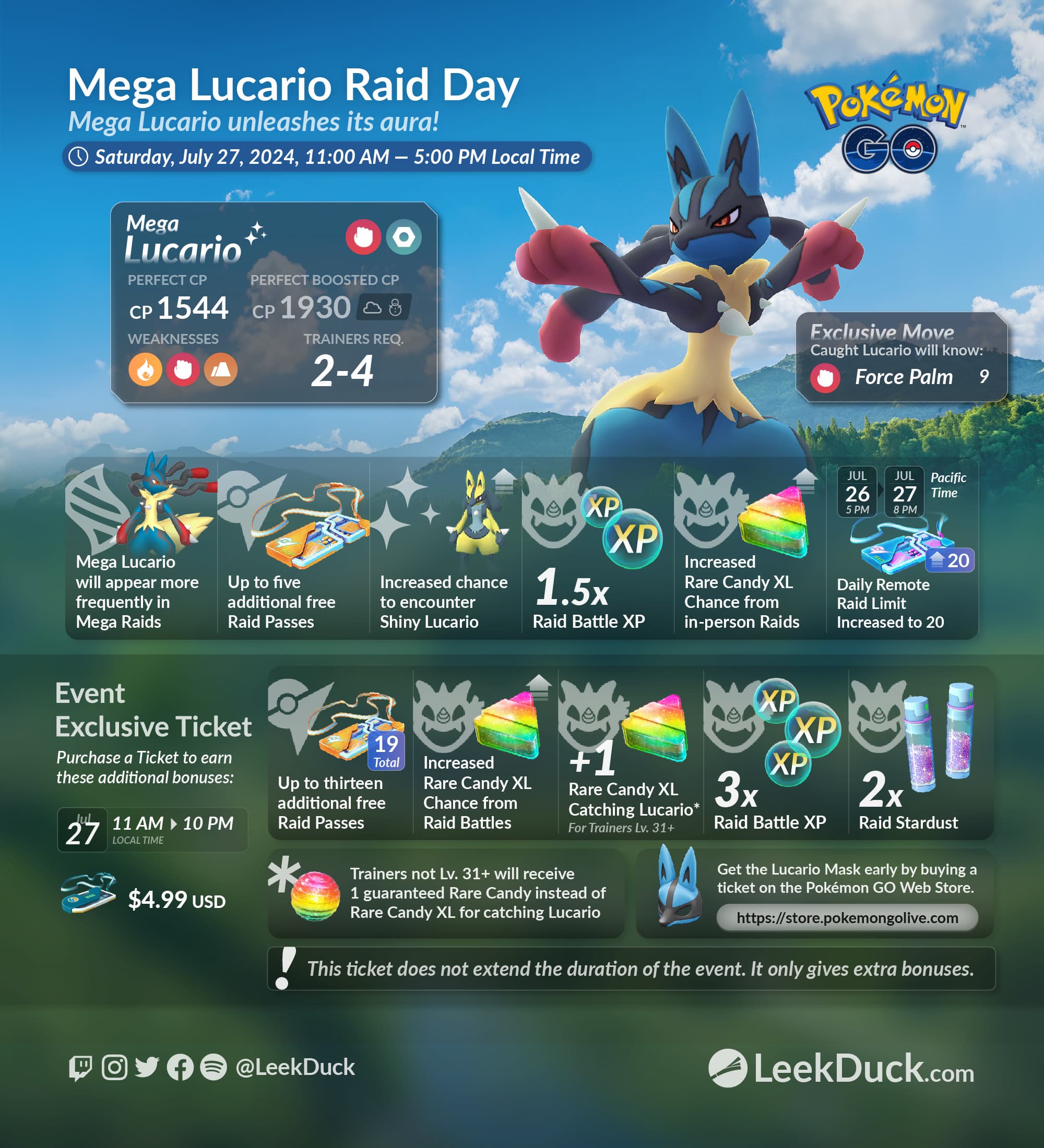 Mega Lucario Raid Day (Ultra Unlock Part 3) - Leek Duck | Pokémon 