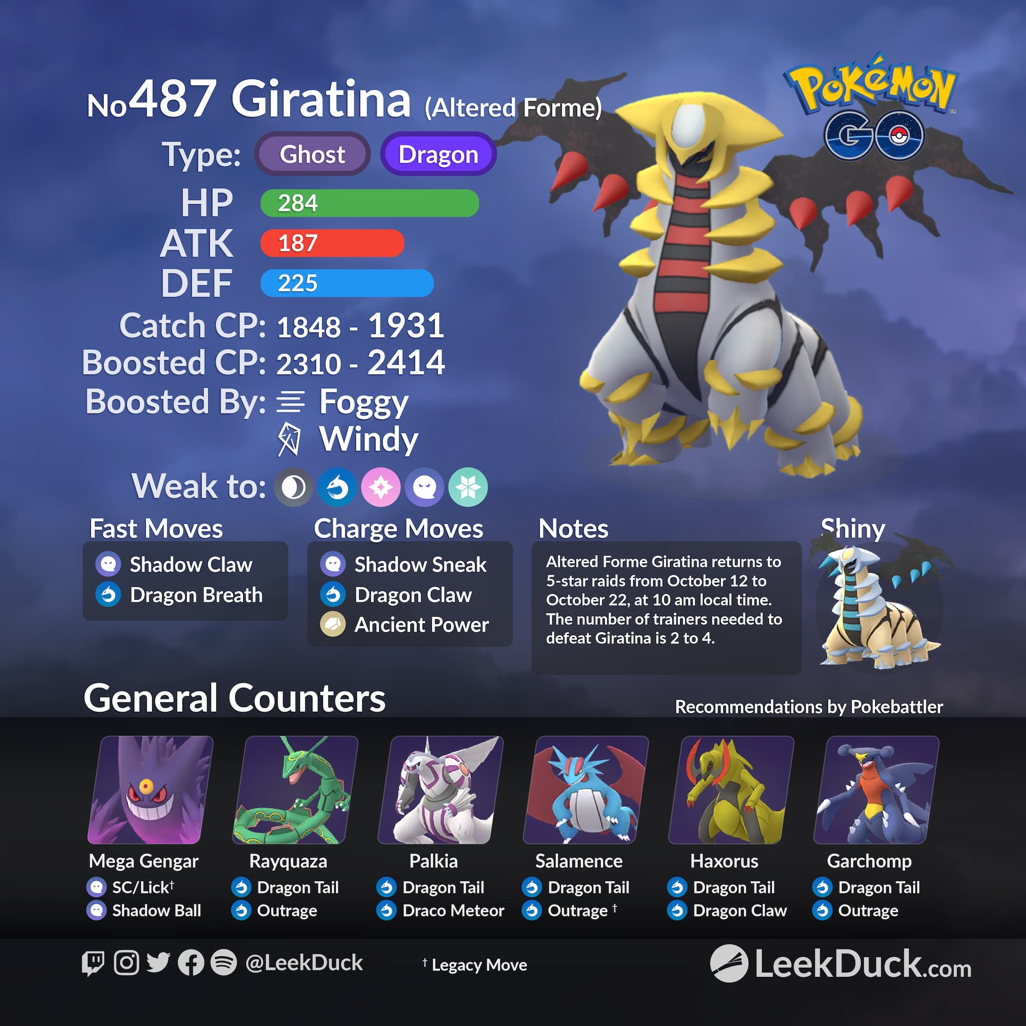 Altered Forme Giratina returns to Raids - Leek Duck | Pokémon GO News ...