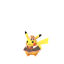 Pikachu wearing a hat and capelet