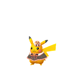 Pikachu wearing a hat y capelet